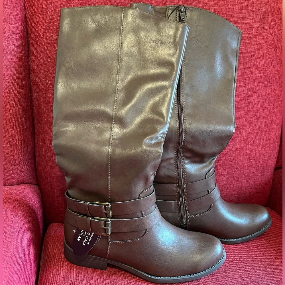 Style & Co. Maliaa Brown Buckled Riding Boots woman’s size 8.5